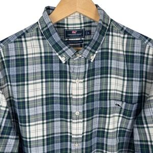 Vineyard Vines Performance Slim Fit Tucker Shirt Mens XL Plaid Long Sleeve